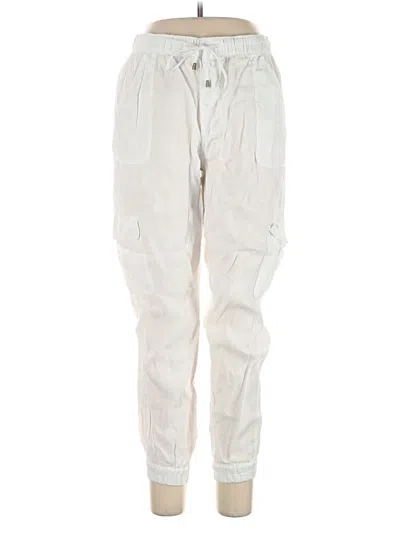 Pre-owned Nicole Miller Linen Pants In Ivory