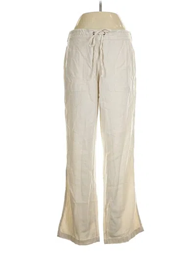 Pre-owned Nicole Miller Linen Pants In Ivory