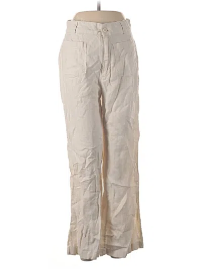 Pre-owned Nicole Miller Linen Pants In Ivory