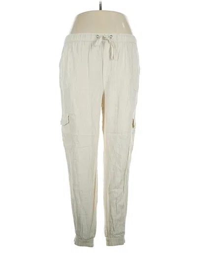 Pre-owned Nicole Miller Linen Pants In Ivory