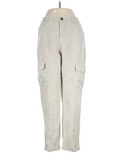 Pre-owned Nicole Miller Linen Pants In Ivory