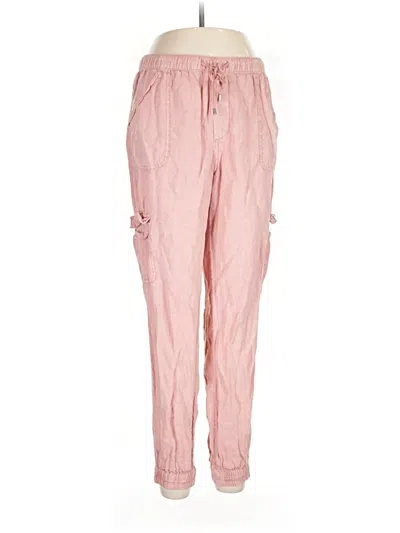Pre-owned Nicole Miller Linen Pants In Pink