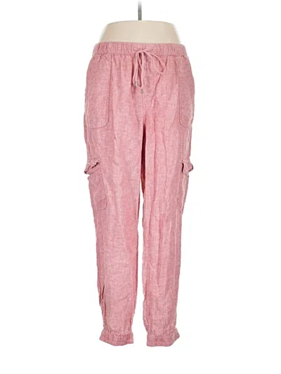 Pre-owned Nicole Miller Linen Pants In Pink
