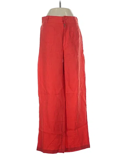 Pre-owned Nicole Miller Linen Pants In Red