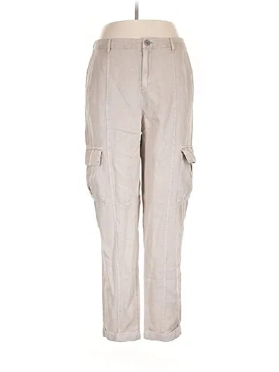Pre-owned Nicole Miller Linen Pants In Tan