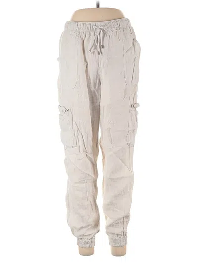 Pre-owned Nicole Miller Linen Pants In White