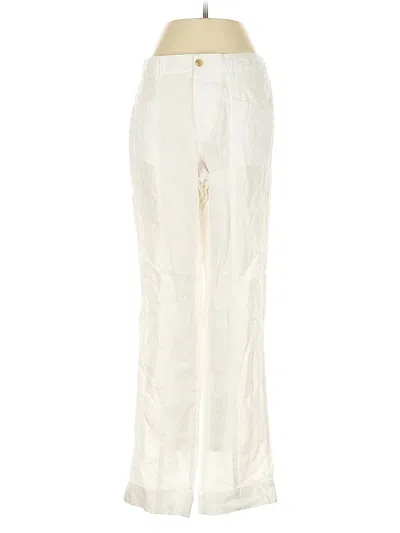 Pre-owned Nicole Miller Linen Pants In White
