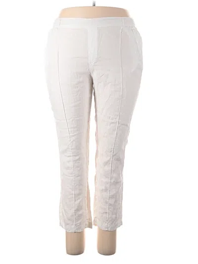 Pre-owned Nicole Miller Linen Pants In White