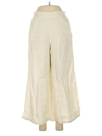 Pre-owned Nicole Miller Linen Pants In White