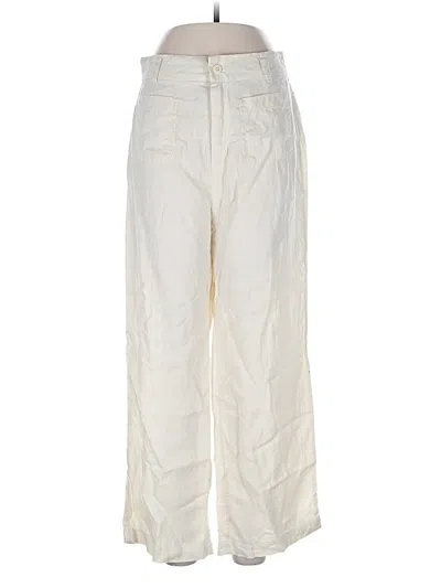 Pre-owned Nicole Miller Linen Pants In White