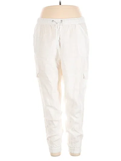 Pre-owned Nicole Miller Linen Pants In White