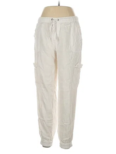 Pre-owned Nicole Miller Linen Pants In White