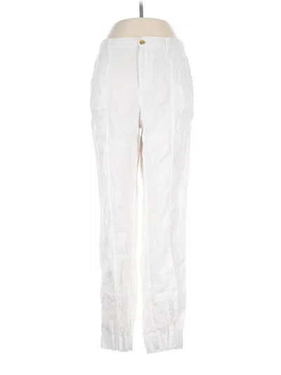 Pre-owned Nicole Miller Linen Pants In White