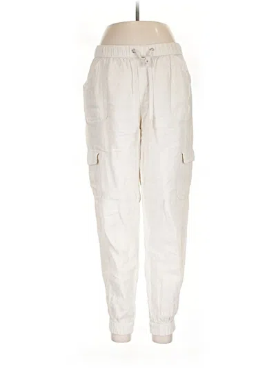 Pre-owned Nicole Miller Linen Pants In White