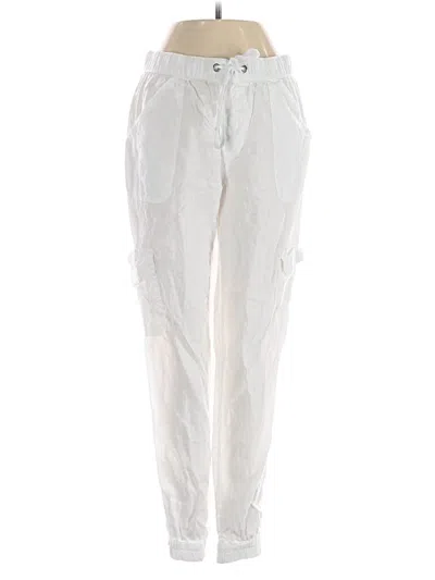 Pre-owned Nicole Miller Linen Pants In White