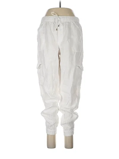 Pre-owned Nicole Miller Linen Pants In White