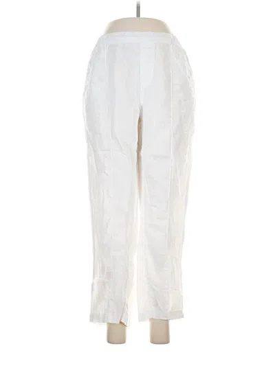 Pre-owned Nicole Miller Linen Pants In White