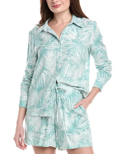 Nicole Miller Linen-blend Big Shirt In Multi