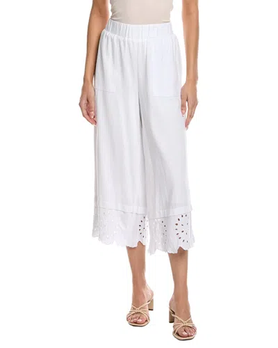 Nicole Miller Linen-blend Pant In White