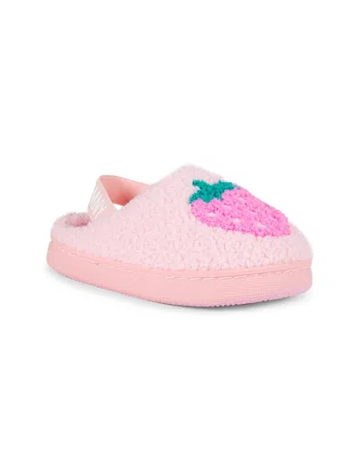 Nicole Miller Kids' Little Girl's Strawberry Teddy Slip-on Slippers