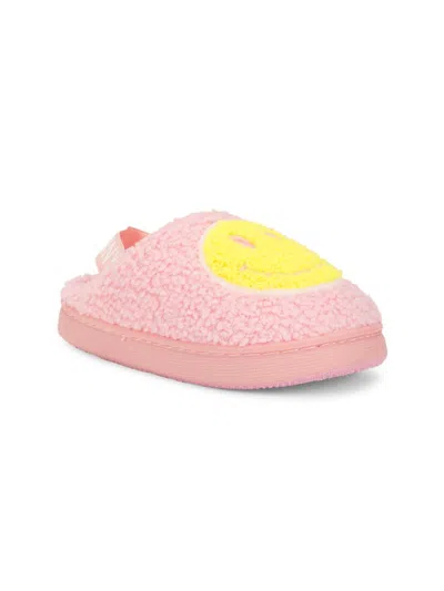 Nicole Miller Kids' Little Girl's Teddy Face Faux Shearling Slippers