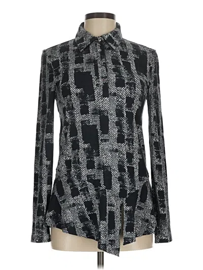 Pre-owned Nicole Miller Long Sleeve Blouse In Black