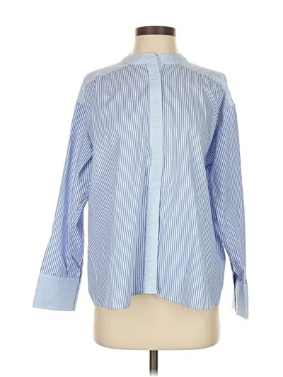 Pre-owned Nicole Miller Long Sleeve Blouse In Blue