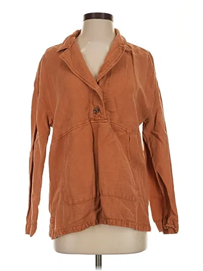 Pre-owned Nicole Miller Long Sleeve Blouse In Brown
