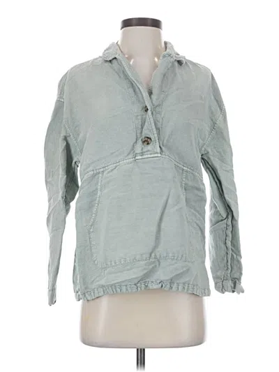 Pre-owned Nicole Miller Long Sleeve Blouse In Green