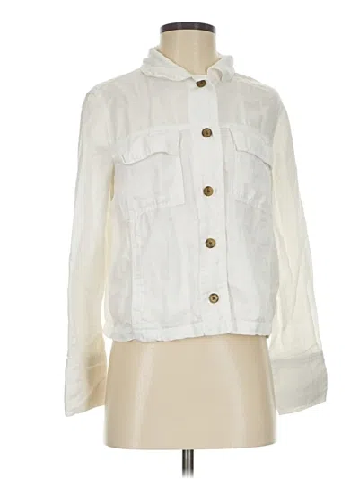 Pre-owned Nicole Miller Long Sleeve Blouse In Ivory