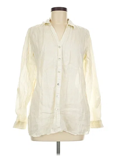 Pre-owned Nicole Miller Long Sleeve Blouse In Ivory