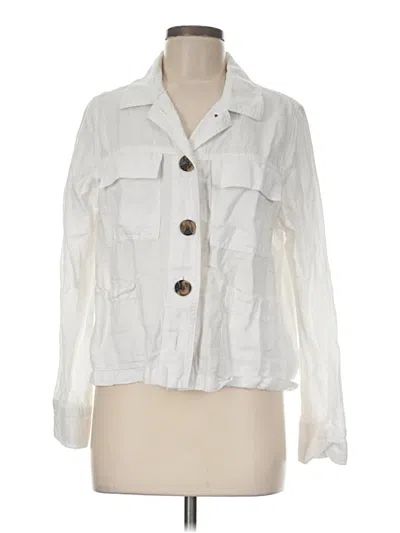 Pre-owned Nicole Miller Long Sleeve Blouse In Ivory