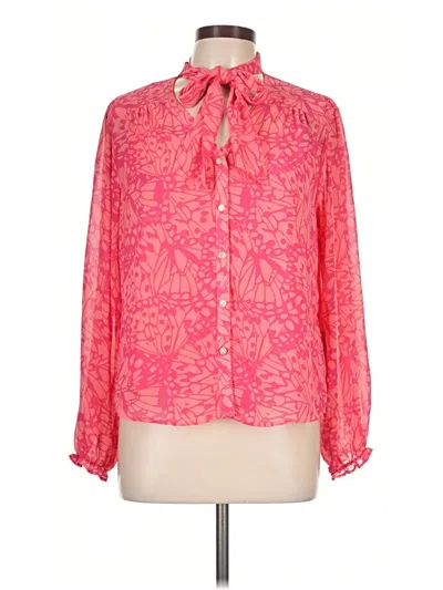Pre-owned Nicole Miller Long Sleeve Blouse In Pink
