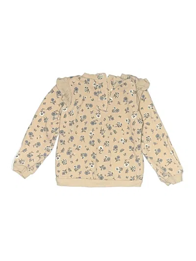 Pre-owned Nicole Miller Kids' Long Sleeve Blouse In Tan