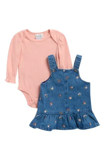 Nicole Miller Babies'  Long Sleeve Bodysuit & Jumper Set In Multi