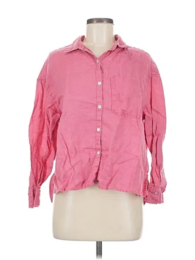 Pre-owned Nicole Miller Long Sleeve Button Down Shirt In Pink