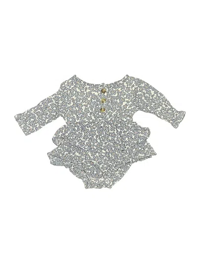 Pre-owned Nicole Miller Babies' Long Sleeve Onesie In Blue