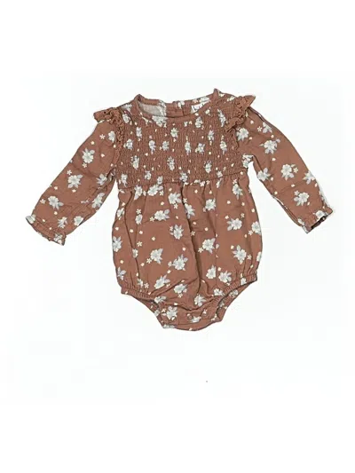 Pre-owned Nicole Miller Babies' Long Sleeve Onesie In Brown