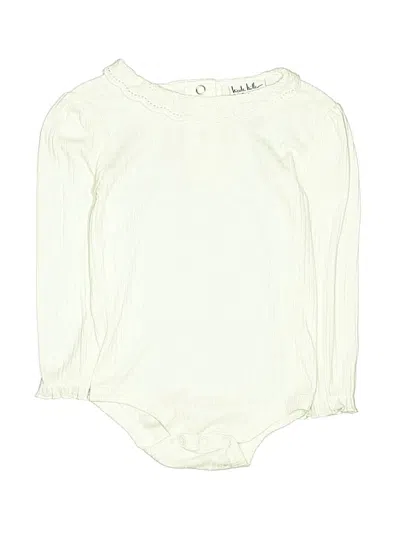 Pre-owned Nicole Miller Kids' Long Sleeve Onesie In Ivory