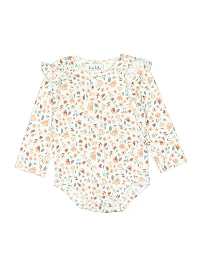Pre-owned Nicole Miller Kids' Long Sleeve Onesie In Ivory