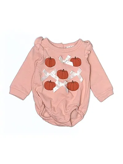 Pre-owned Nicole Miller Babies' Long Sleeve Onesie In Orange