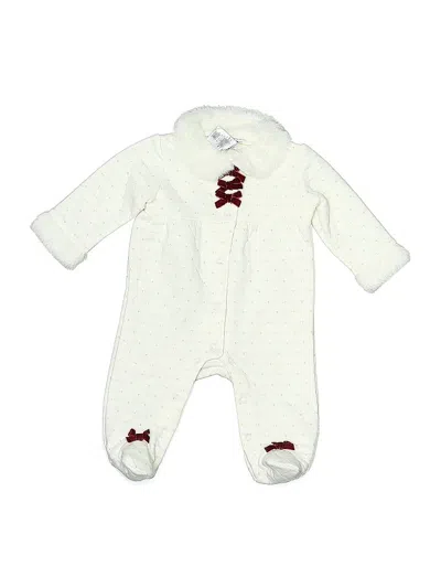 Pre-owned Nicole Miller Babies' Long Sleeve Onesie In White