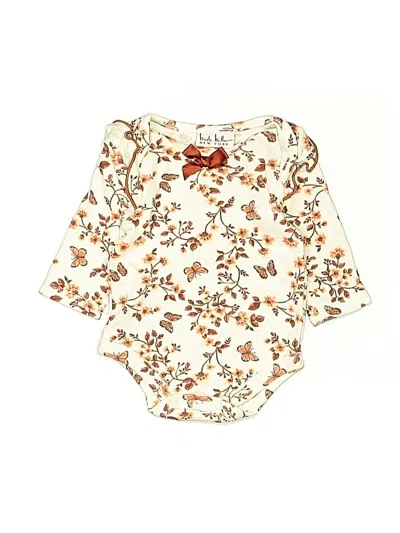 Pre-owned Nicole Miller Babies' Long Sleeve Onesie In White