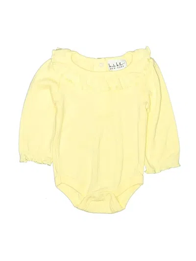 Pre-owned Nicole Miller Babies' Long Sleeve Onesie In Yellow