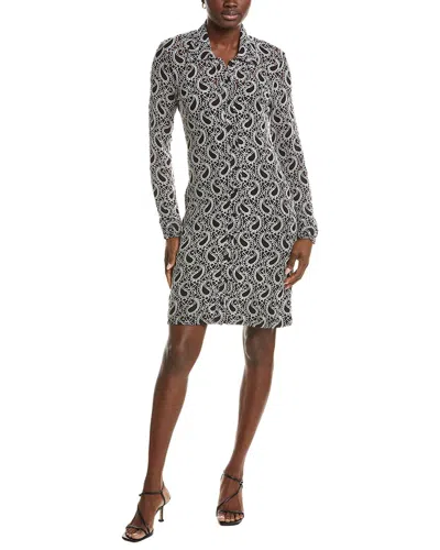 Nicole Miller Long Sleeve Sheath Mini Dress In Multi