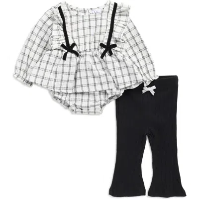 Nicole Miller Babies'  Long Sleeve Skirted Bodysuit & Leggings Set In Gray
