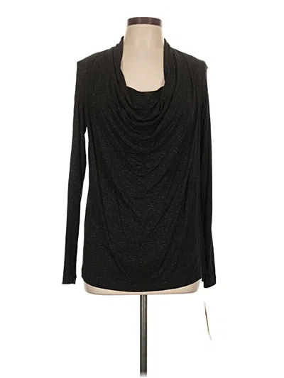 Nicole Miller Long Sleeve Top Black Cowl Neck Tops