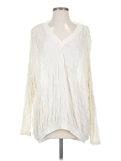 Pre-owned Nicole Miller Long Sleeve T-shirt In Ivory