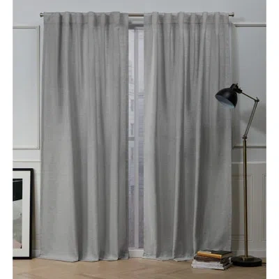 Nicole Miller Mellow Slub Textured Hidden Tab/rod Pocket Top Light Filtering Curtain Panel Pair In Dove Gray