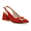 Nicole Miller Melrose Womens Pointed Closed Toe Block Heel Pumps In Red